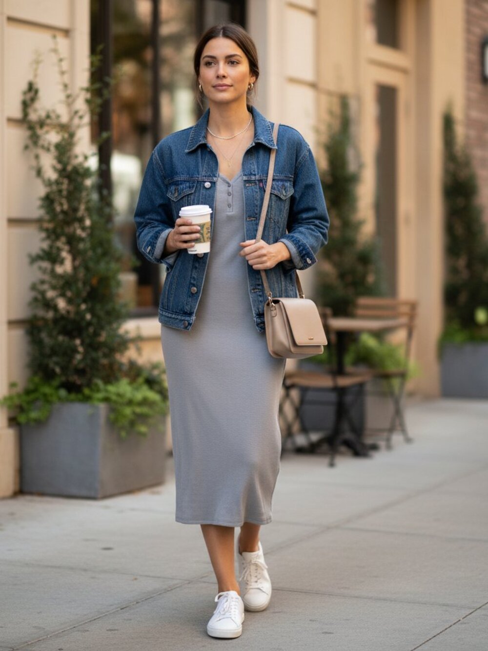 ATM Anthony Thomas Melillo Jay Ribbed Modal Midi Dress Gray Medium NWT